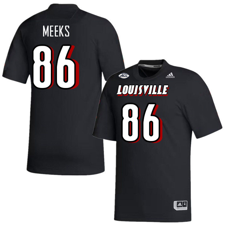 Men #86 Antonio Meeks Louisville Cardinals College Football Jerseys Stitched-Black